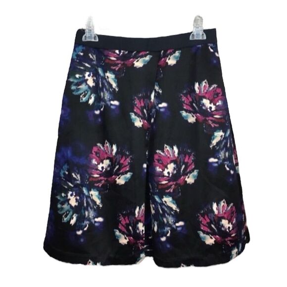 ELLEN TRACY CIRCLE MULTI COLOR FLORAL SKIRT SZ 8 ART TO WEAR - Picture 1 of 11